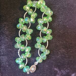 Green Faceted Bead Twist Bracelet - Women's Jewelry